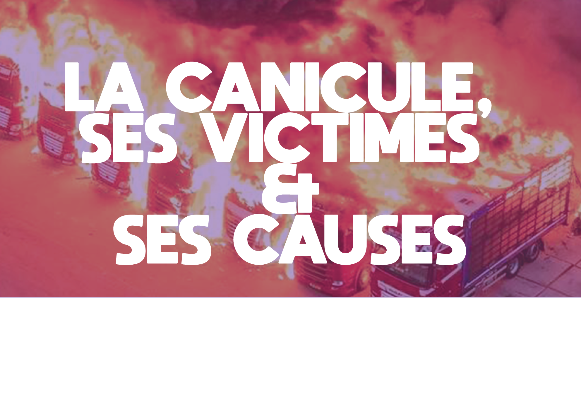 LA CANICULE, SES VICTIMES & SES CAUSES